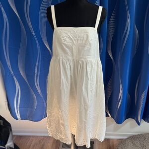 Anthropologie Maeve White Eyelet Romper with Square Neckline